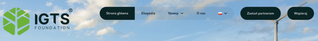 Stare menu IGTSF z nadmiarem kategorii i niespójną strukturą nawigacji.